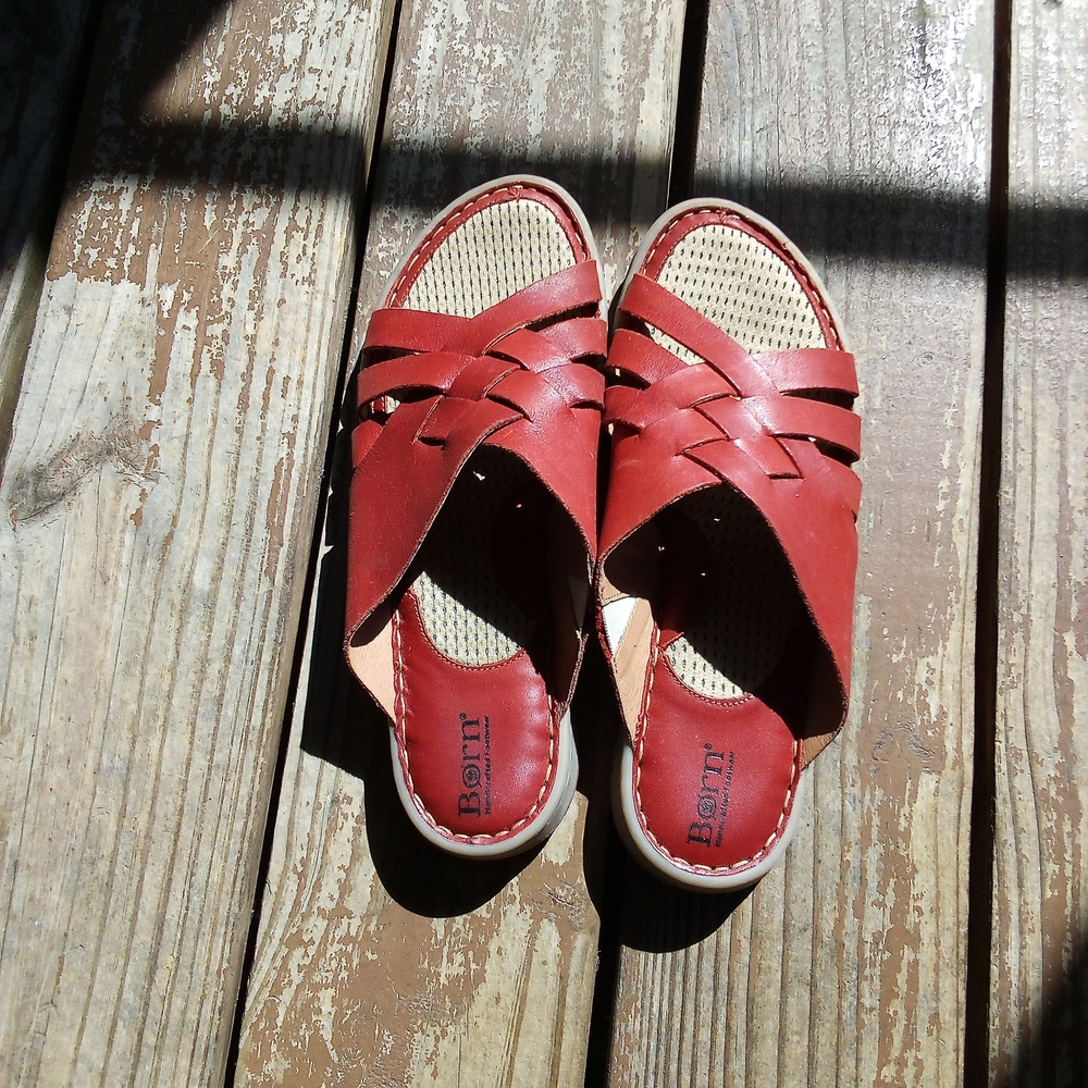 Born Women's Red Leather Sandals